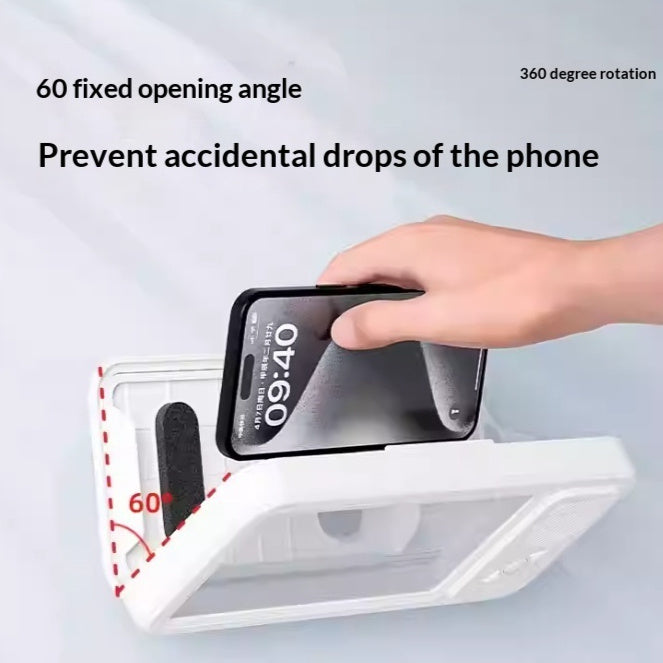 Waterproof Shower Phone Holder + Speaker – Safe, Smart & Hands-Free Use