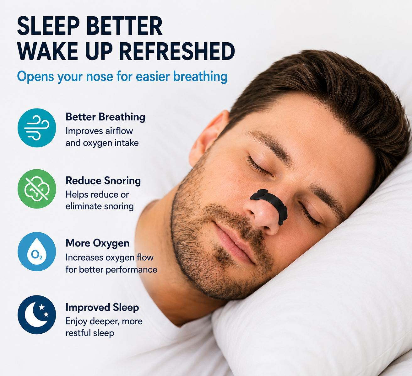 Magnetic Nasal Breathing Strips – Anti Snoring Nose Clip Starter Kit