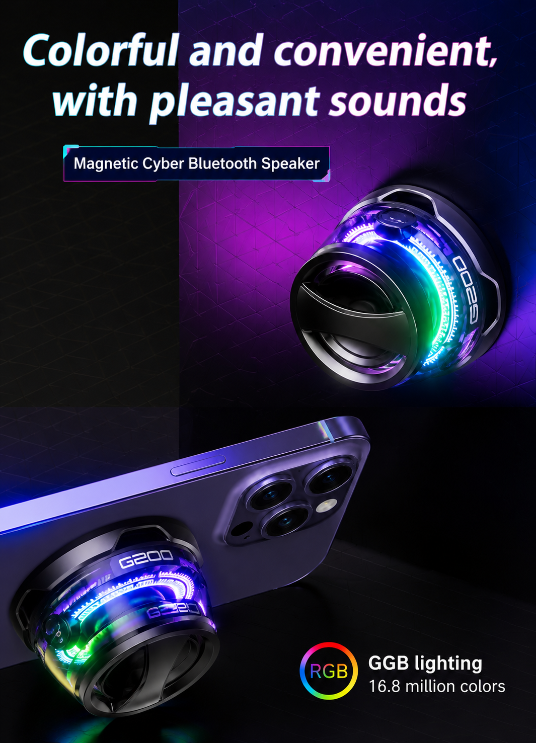 Portable G200 Bluetooth Speaker with RGB Light